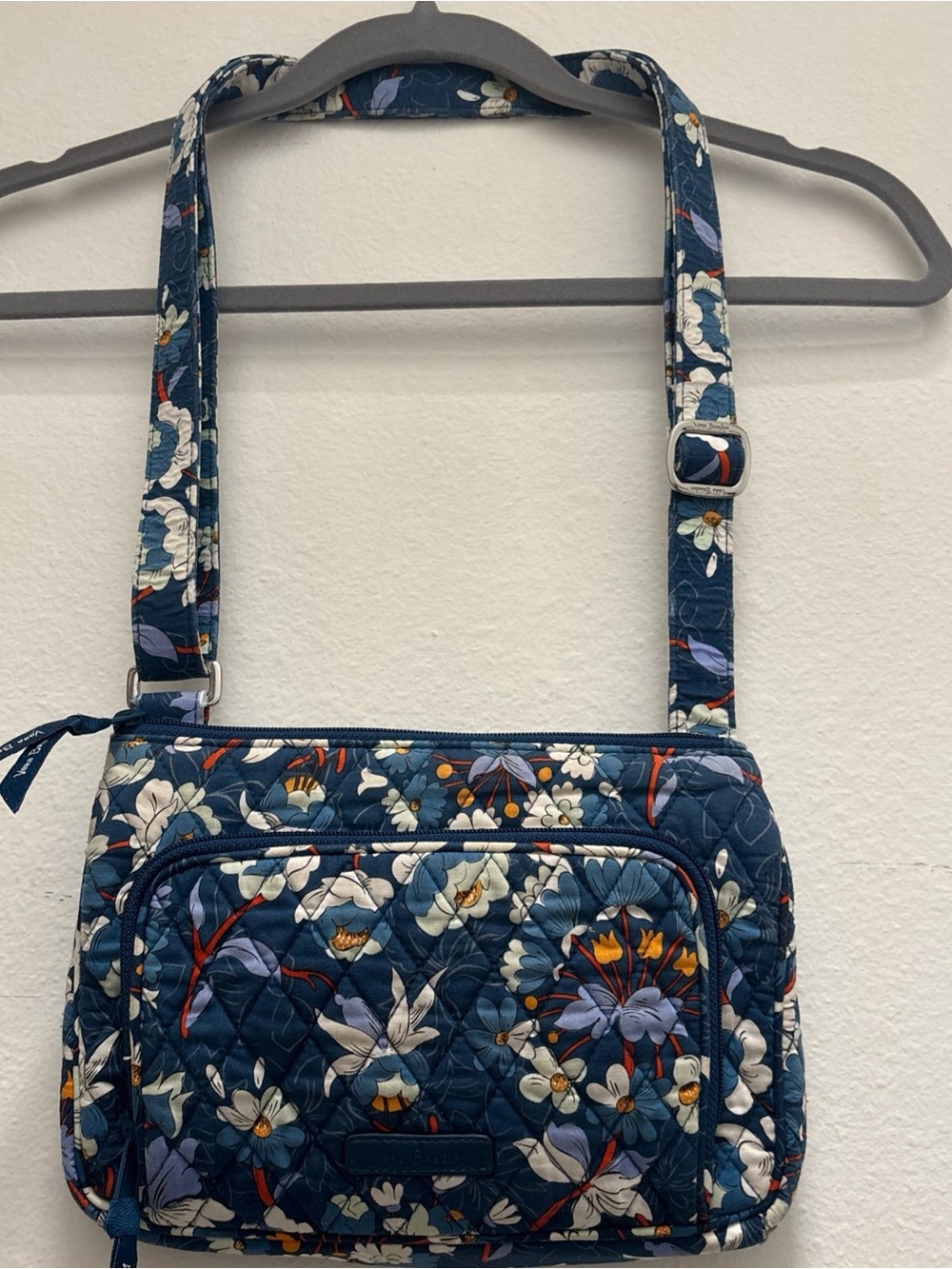 Vera Bradley Navy Floral Quilted Crossbody Bag
